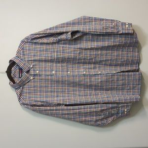 Travelsmart Round tree & Yorke XL single pocket button down plaid shirt
